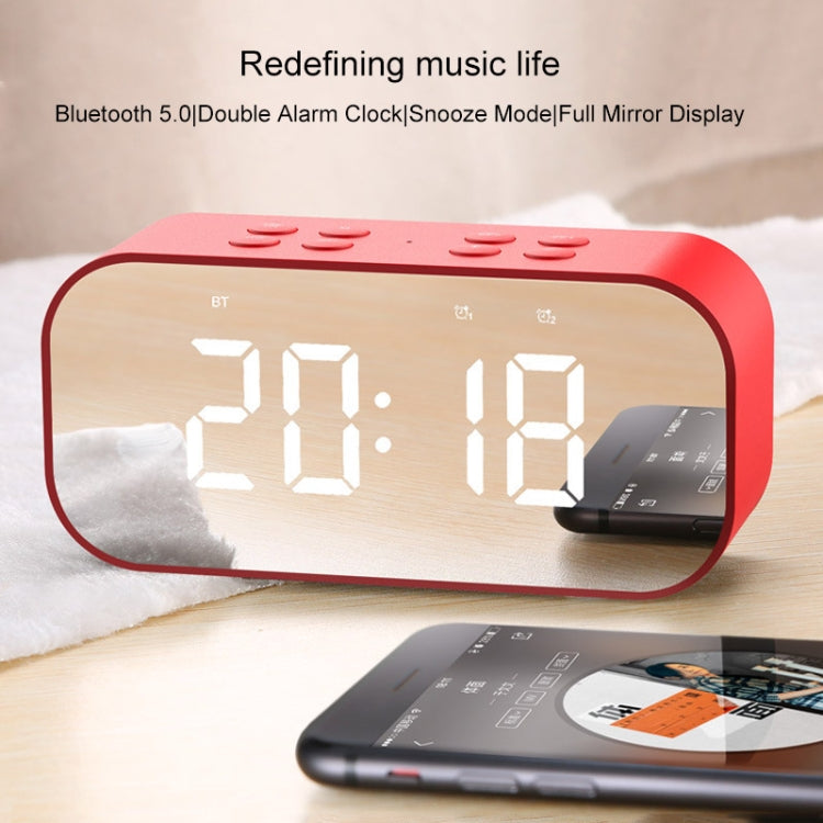 AEC BT501 Bluetooth 5.0 Mini Speaker with LED & Alarm Clock & Clock & Mirror, Support 32G TF Card(Blue) - Mini Speaker by AEC | Online Shopping South Africa | PMC Jewellery