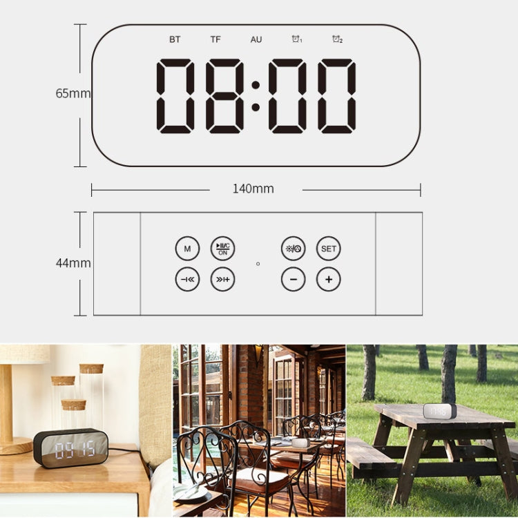 AEC BT501 Bluetooth 5.0 Mini Speaker with LED & Alarm Clock & Clock & Mirror, Support 32G TF Card(Red) - free shipping - PMC TechLife - Order now!