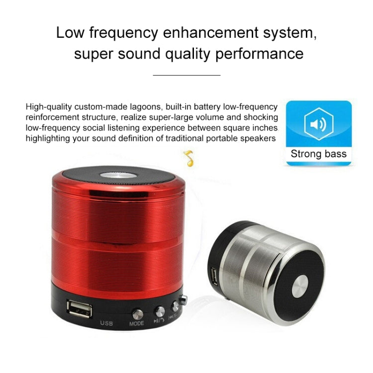 WS-887 Bluetooth Speaker with Lanyard, Support Hands-free Call & FM & U Disk & TF Card & AUX(Blue) - Mini Speaker by PMC TechLife | Online Shopping South Africa | PMC TechLife