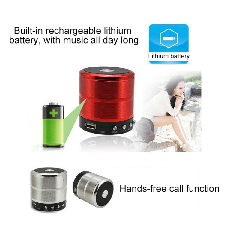 WS-887 Bluetooth Speaker with Lanyard, Support Hands-free Call & FM & U Disk & TF Card & AUX(Red) - Mini Speaker by PMC TechLife | Online Shopping South Africa | PMC TechLife
