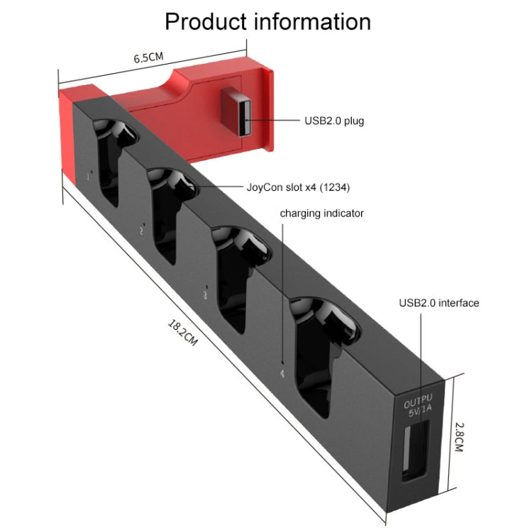 iPega PG-9186 Game Controller Charger Charging Dock Stand Station Holder with Indicator for Nintendo Switch Joy-Con - free shipping - PMC TechLife - Order now!