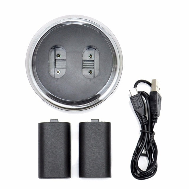 SND-362 Rechargeable Battery x 2 + USB Cable + Charging Dock Station with LED Indicator for X-ONE Wireless Controller - free shipping - PMC TechLife - Order now!