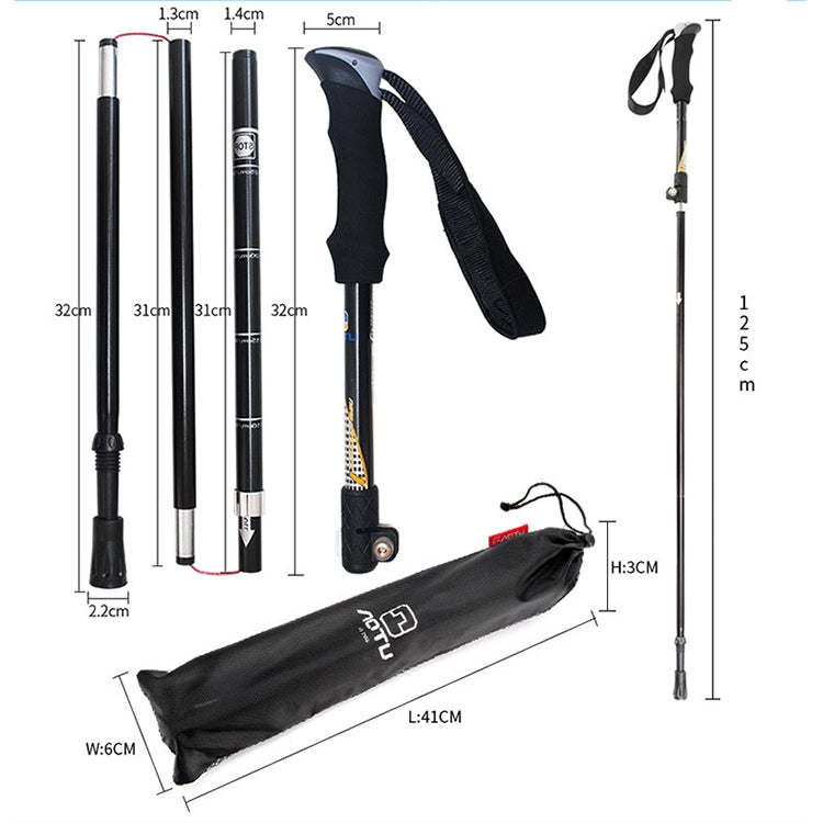 Aotu AT7558 125cm Aluminum Alloy Outdoor Camping Folding Corky Trekking Poles EVA Handle Alpenstock - Folding Crutch by AOTU | Online Shopping South Africa | PMC Jewellery | Buy Now Pay Later Mobicred