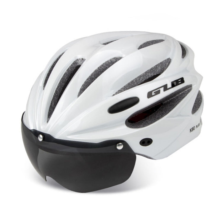 GUB K80 Plus Bike Helmet With Visor And Goggles(White) - Protective Helmet & Masks by GUB | Online Shopping South Africa | PMC TechLife | Buy Now Pay Later Mobicred