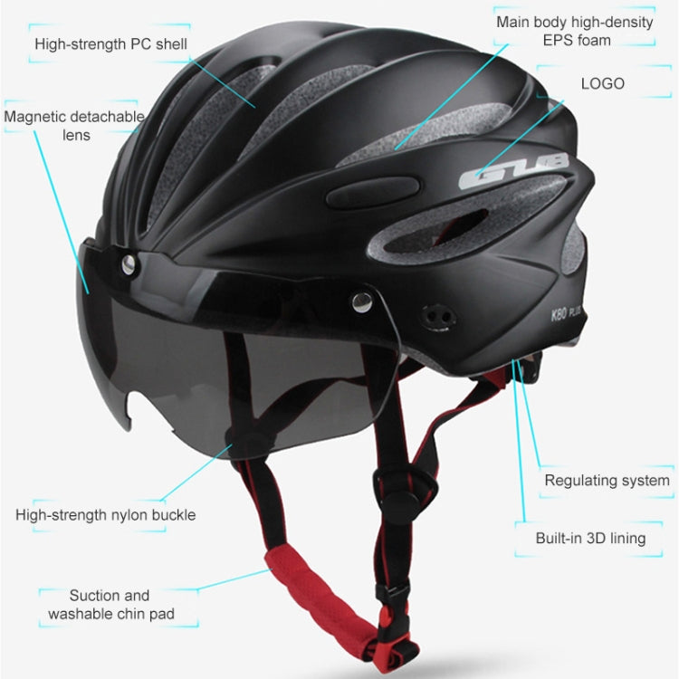 GUB K80 Plus Bike Helmet With Visor And Goggles(White) - Protective Helmet & Masks by GUB | Online Shopping South Africa | PMC TechLife | Buy Now Pay Later Mobicred