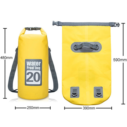 Outdoor Waterproof Dry Dual Shoulder Strap Bag Dry Sack, Capacity: 20L (Blue) - Waterproof Bags by PMC Jewellery | Online Shopping South Africa | PMC Jewellery