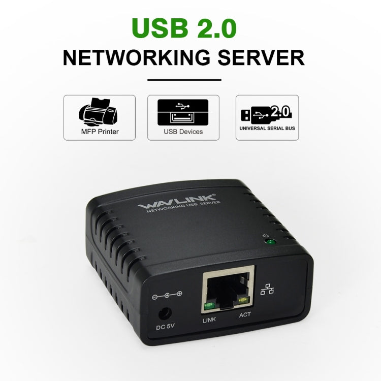 WAVLINK USB 2.0 Networking Server, EU Plug - Printer Accessories by WAVLINK | Online Shopping South Africa | PMC Jewellery | Buy Now Pay Later Mobicred