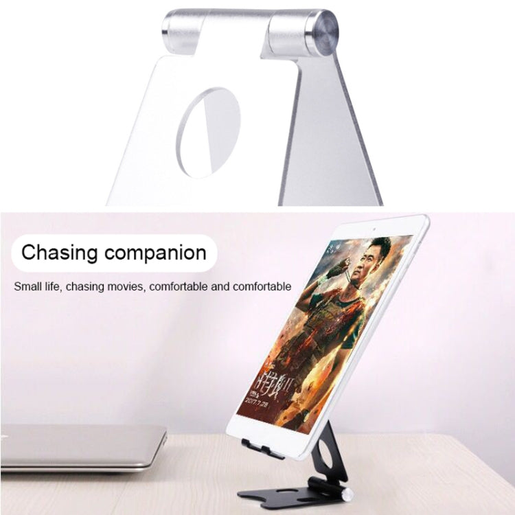 ROOSTAND R2 Aluminum Alloy Mobile Desktop Tablet Bracket Double Folding Lazy Artifact, Size: 6.4x7x9cm(Silver) - Desktop Holder by PMC TechLife | Online Shopping South Africa | PMC TechLife