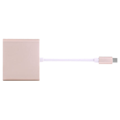 USB-C / Type-C 3.1 Male to USB-C / Type-C 3.1 Female & HDMI Female & USB 3.0 Female Adapter(Gold) - Cable & Adapters by PMC Jewellery | Online Shopping South Africa | PMC Jewellery