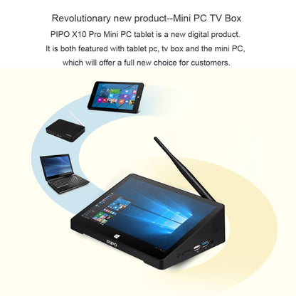 PiPo X10 Pro TV Box Style Tablet Mini PC, 6GB+64GB, 5000mAh Battery, 10.1 inch Windows 10 Intel Intel Celeron Processor N4020 Quad Core up to 2.8Ghz, Support TF Card & Bluetooth & WiFi & LAN & HDMI - Windows Mini PCs by PiPo | Online Shopping South Africa | PMC Jewellery | Buy Now Pay Later Mobicred