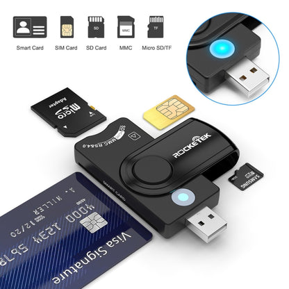 ROCKETEK CR310 USB 3.0 + TF Card + SD Card + SIM Card + Smart Card Multi-function Card Reader -  by ROCKETEK | Online Shopping South Africa | PMC Jewellery