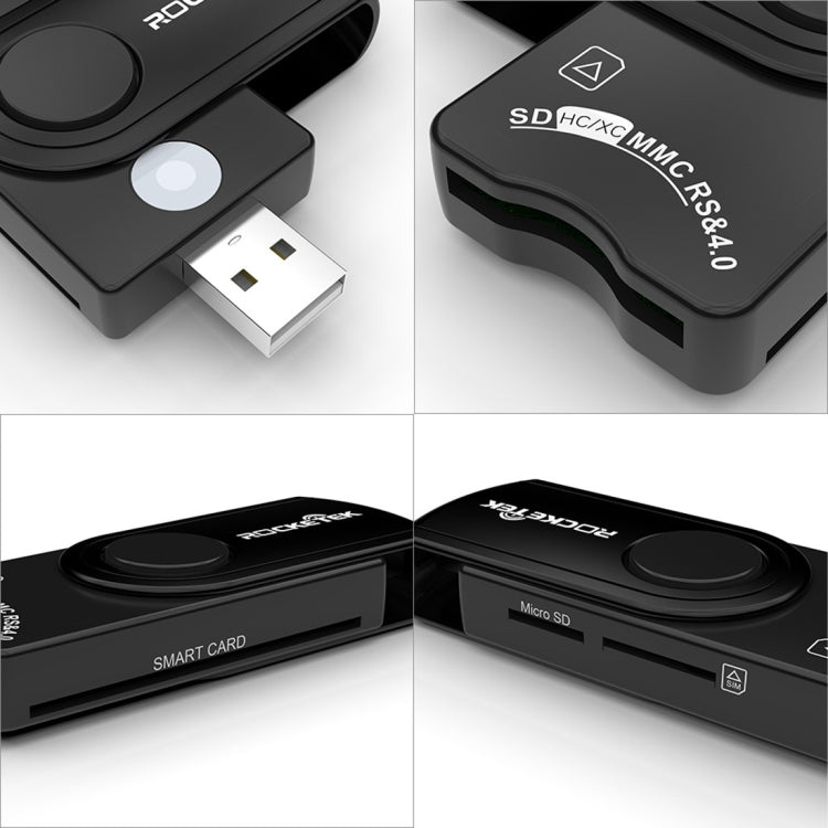 ROCKETEK CR310 USB 3.0 + TF Card + SD Card + SIM Card + Smart Card Multi-function Card Reader -  by ROCKETEK | Online Shopping South Africa | PMC Jewellery