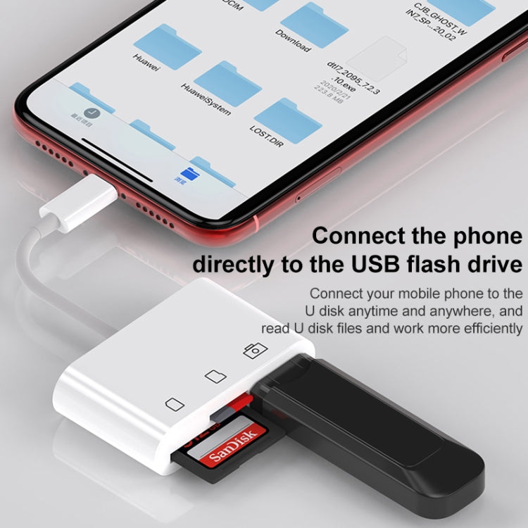 D-168 3 In 1 8 Pin OTG High-speed Card Reader - U Disk & Card Reader by PMC TechLife | Online Shopping South Africa | PMC TechLife