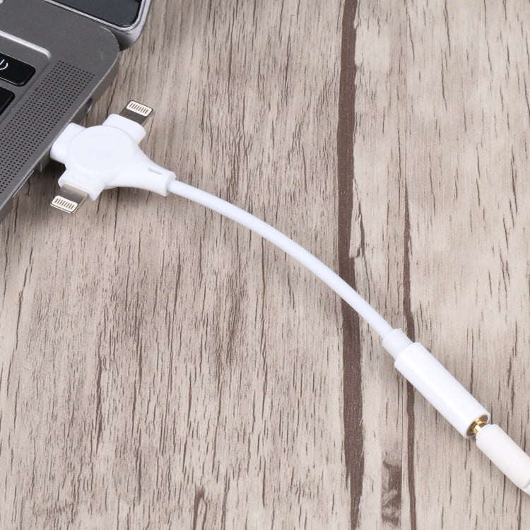 Dual 8 Pin+USB-C/Type-C Male to 3.5mm Female Digital Audio Adapter Cable - Earphone Adapter by PMC TechLife | Online Shopping South Africa | PMC TechLife