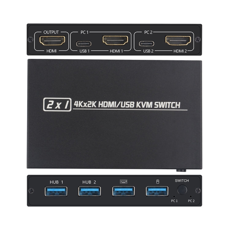 AM-KVM201CL 2x1 4Kx2K HDMI / USB / KVM Switch - Switch by PMC TechLife | Online Shopping South Africa | PMC TechLife | Buy Now Pay Later Mobicred