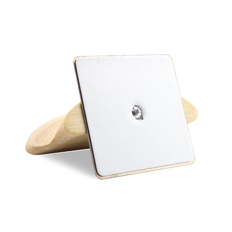 Square Stainless Steel Patch + Solid Wood Wall-mounted Headset Holder - Anti-lost & Holder by PMC TechLife | Online Shopping South Africa | PMC TechLife