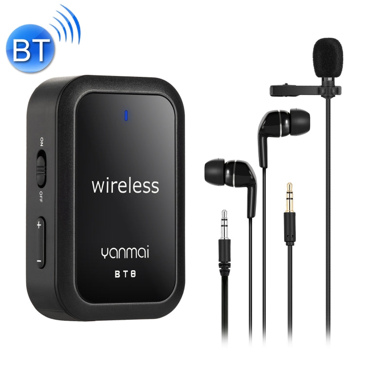 Yanmai BT8 Bluetooth Wireless Microphone (Black) - Microphone by Yanmai | Online Shopping South Africa | PMC Jewellery