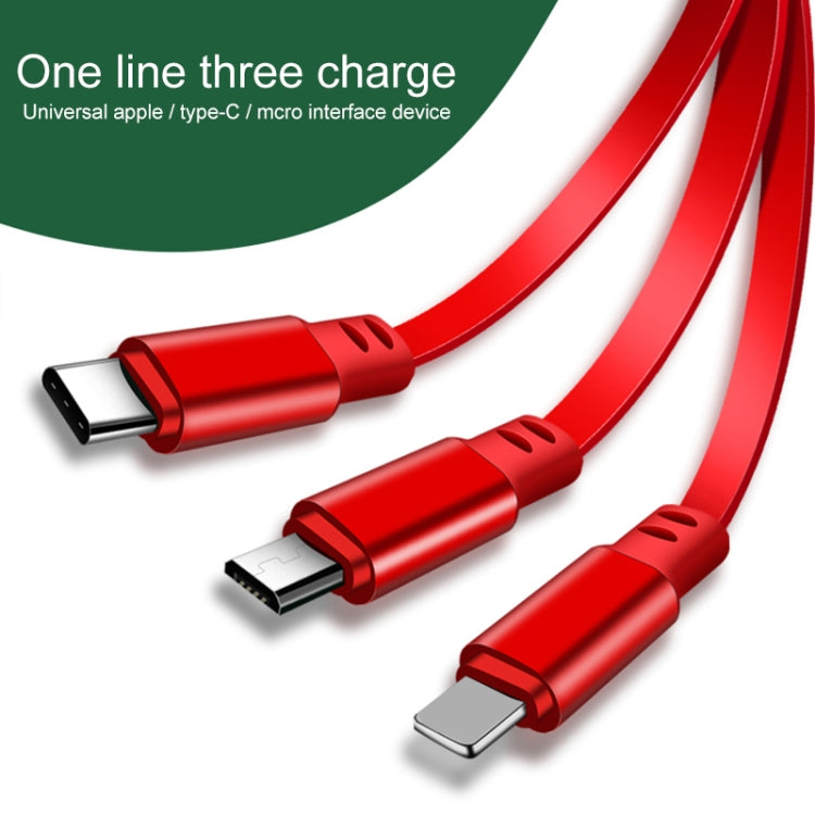 1.2m 3.5A Max 3 in 1 USB to USB-C / Type-C + 8Pin + Micro USB Retractable Charging Cable(Blue) - Multifunction Cable by PMC TechLife | Online Shopping South Africa | PMC TechLife