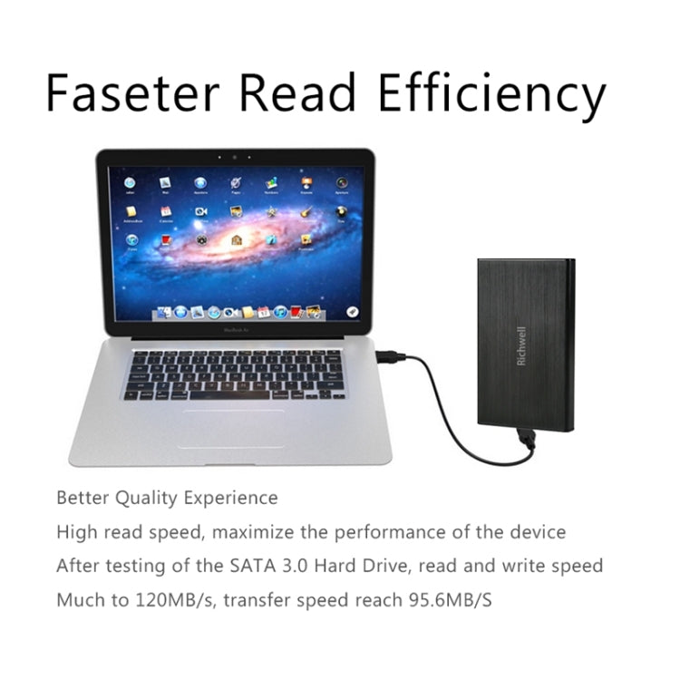 Richwell SATA R23-SATA-160GB 160GB 2.5 inch USB3.0 Interface Mobile Hard Disk Drive(Black) - free shipping - PMC TechLife - Order now!