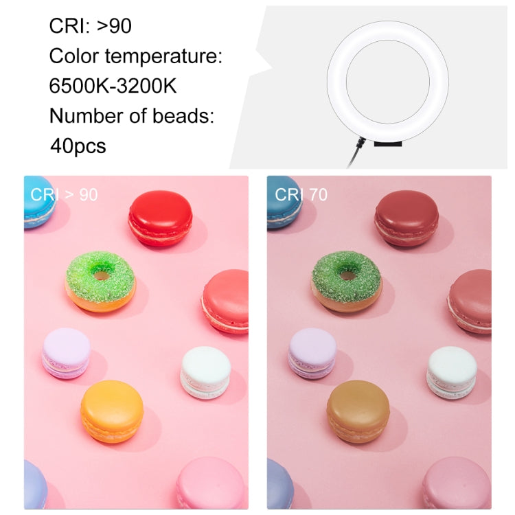 PULUZ 4.7 inch 12cm Ring Light Horizontal Dual Phone Brackets Desktop Holder Video Light Kits - Ring Light by PULUZ | Online Shopping South Africa | PMC TechLife | Buy Now Pay Later Mobicred