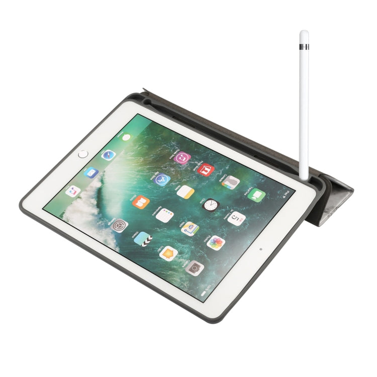 Marble Texture Pattern Horizontal Flip Case for iPad 9.7 (2018) , with Three-folding Holder & Pen Slots(Black) - iPad 9.7 (2018) & (2017) Cases by PMC TechLife | Online Shopping South Africa | PMC TechLife | Buy Now Pay Later Mobicred