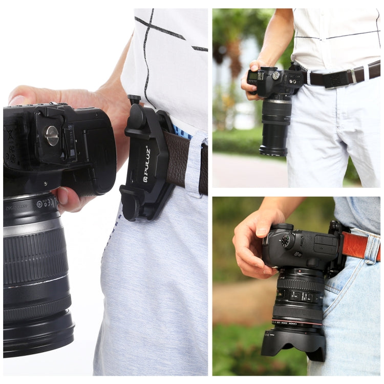 PULUZ Capture Camera Clip CNC Aluminum Alloy Quick Release Clip with Plate (Black) - free shipping - PMC TechLife - Order now!