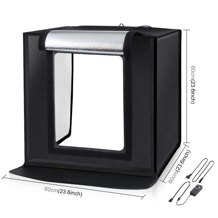 PULUZ Photo Studio Light Box Portable 60 x 60 x 60 cm Light Tent LED 5500K White Light Dimmable Mini 36W Photography Studio Tent Kit with 6 Removable Backdrops (Black Orange White Green Blue Red)(EU Plug) -  by PULUZ | Online Shopping South Africa | PMC Jewellery | Buy Now Pay Later Mobicred