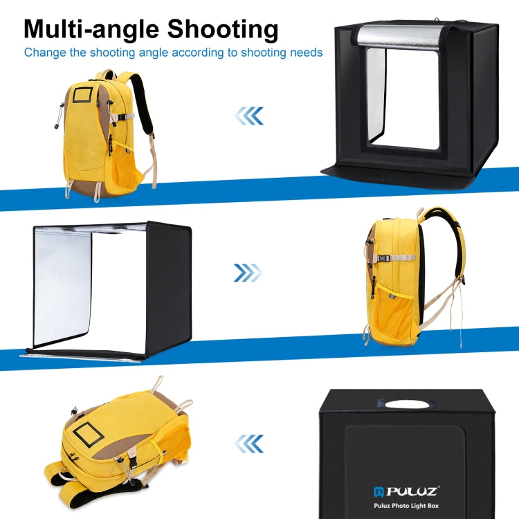 PULUZ Photo Studio Light Box Portable 60 x 60 x 60 cm Light Tent LED 5500K White Light Dimmable Mini 36W Photography Studio Tent Kit with 6 Removable Backdrops (Black Orange White Green Blue Red)(EU Plug) -  by PULUZ | Online Shopping South Africa | PMC Jewellery | Buy Now Pay Later Mobicred