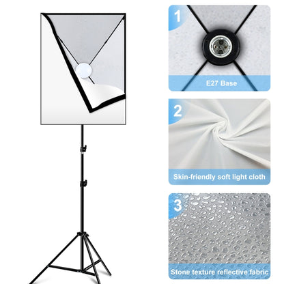 PULUZ 50x70cm Studio Softbox + 2m Tripod Mount + Single E27 30W 5700K White Light LED Bulb Photography Kit(EU Plug) - Stand Bracket by PULUZ | Online Shopping South Africa | PMC Jewellery