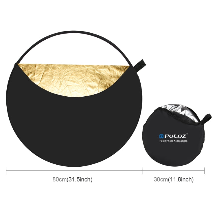 PULUZ 80cm 5 in 1 (Silver / Translucent / Gold / White / Black) Folding Photo Studio Reflector Board -  by PULUZ | Online Shopping South Africa | PMC Jewellery | Buy Now Pay Later Mobicred