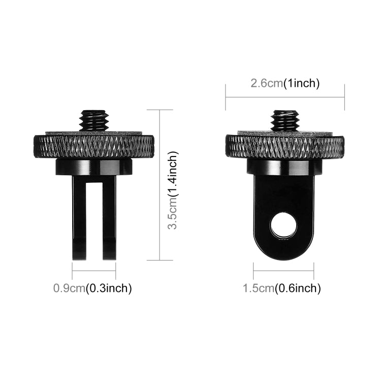 PULUZ 1/4 inch Screw Metal Tripod Mount Action Camera Adapter (Black) - Connection Mount by PULUZ | Online Shopping South Africa | PMC Jewellery | Buy Now Pay Later Mobicred