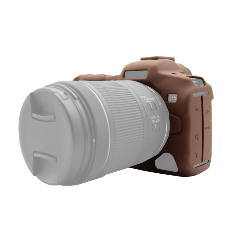 PULUZ Soft Silicone Protective Case for Canon EOS R5(Coffee) - free shipping - PMC TechLife - Order now!