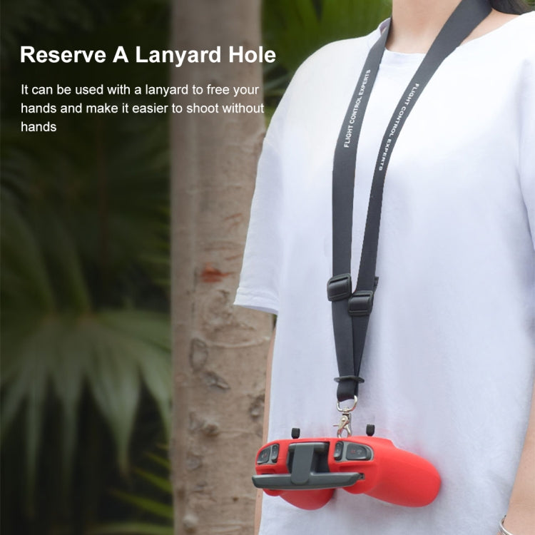For DJI FPV Combo Remote Control PULUZ Silicone Protective Case with Neck Strap(Red) - Cases & Bags by PULUZ | Online Shopping South Africa | PMC TechLife | Buy Now Pay Later Mobicred