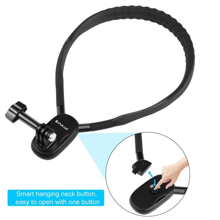 PULUZ Lazy Neck Bracket POV View Mount for GoPro Action Cameras (Black) - Holder by PULUZ | Online Shopping South Africa | PMC TechLife | Buy Now Pay Later Mobicred