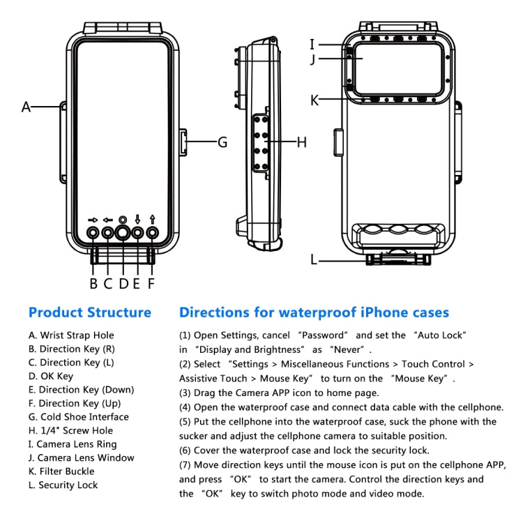 PULUZ 45m/147ft Waterproof Diving Case Photo Video Taking Underwater Housing Cover for iPhone 14 Series, iPhone 13 Series, iPhone 12 Series, iPhone 11 Series, iPhone X Series, iPhone 8 & 7, iPhone 6s, iOS 13.0 or Above Version iPhone(White) - iPhone 14 Pro Cases by PULUZ | Online Shopping South Africa | PMC Jewellery | Buy Now Pay Later Mobicred