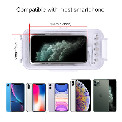 PULUZ 45m/147ft Waterproof Diving Case Photo Video Taking Underwater Housing Cover for iPhone 14 Series, iPhone 13 Series, iPhone 12 Series, iPhone 11 Series, iPhone X Series, iPhone 8 & 7, iPhone 6s, iOS 13.0 or Above Version iPhone(White) - iPhone 14 Pro Cases by PULUZ | Online Shopping South Africa | PMC Jewellery | Buy Now Pay Later Mobicred