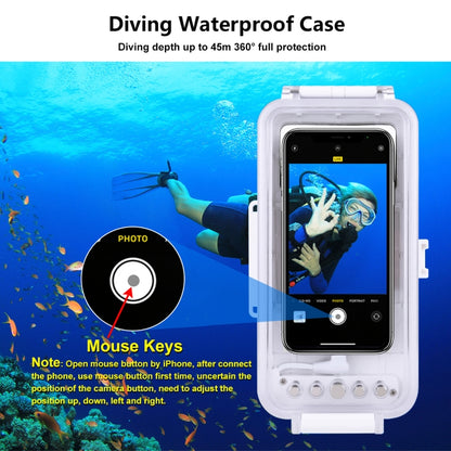 PULUZ 45m/147ft Waterproof Diving Case Photo Video Taking Underwater Housing Cover for iPhone 14 Series, iPhone 13 Series, iPhone 12 Series, iPhone 11 Series, iPhone X Series, iPhone 8 & 7, iPhone 6s, iOS 13.0 or Above Version iPhone(White) - iPhone 14 Pro Cases by PULUZ | Online Shopping South Africa | PMC Jewellery | Buy Now Pay Later Mobicred