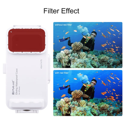 PULUZ 45m/147ft Waterproof Diving Case Photo Video Taking Underwater Housing Cover for iPhone 14 Series, iPhone 13 Series, iPhone 12 Series, iPhone 11 Series, iPhone X Series, iPhone 8 & 7, iPhone 6s, iOS 13.0 or Above Version iPhone(White) - iPhone 14 Pro Cases by PULUZ | Online Shopping South Africa | PMC Jewellery | Buy Now Pay Later Mobicred