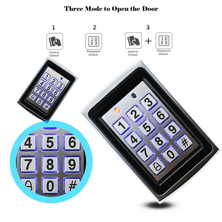 Standalone Keypad Access Control System (7612)(Silver) - Access Controller by PMC TechLife | Online Shopping South Africa | PMC TechLife