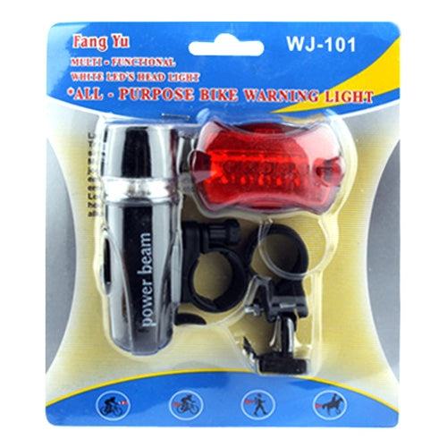 5 LED Water Resistant Bike Bicycle Head Light+ Rear Safety Flashlight - Taillights by PMC TechLife | Online Shopping South Africa | PMC TechLife
