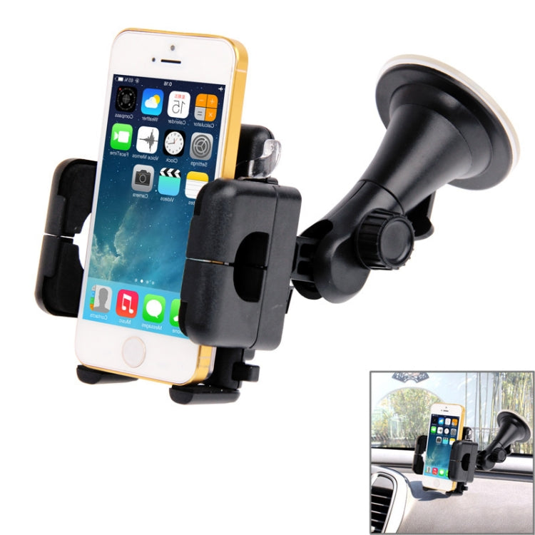 Universal 360 Degree Rotation Suction Cup Car Holder / Desktop Stand, For iPhone, Galaxy, Sony, Lenovo, HTC, Huawei, and other Smartphones of Width: 5.1cm- 10.5cm(Black) - Car Holders by PMC Jewellery | Online Shopping South Africa | PMC Jewellery