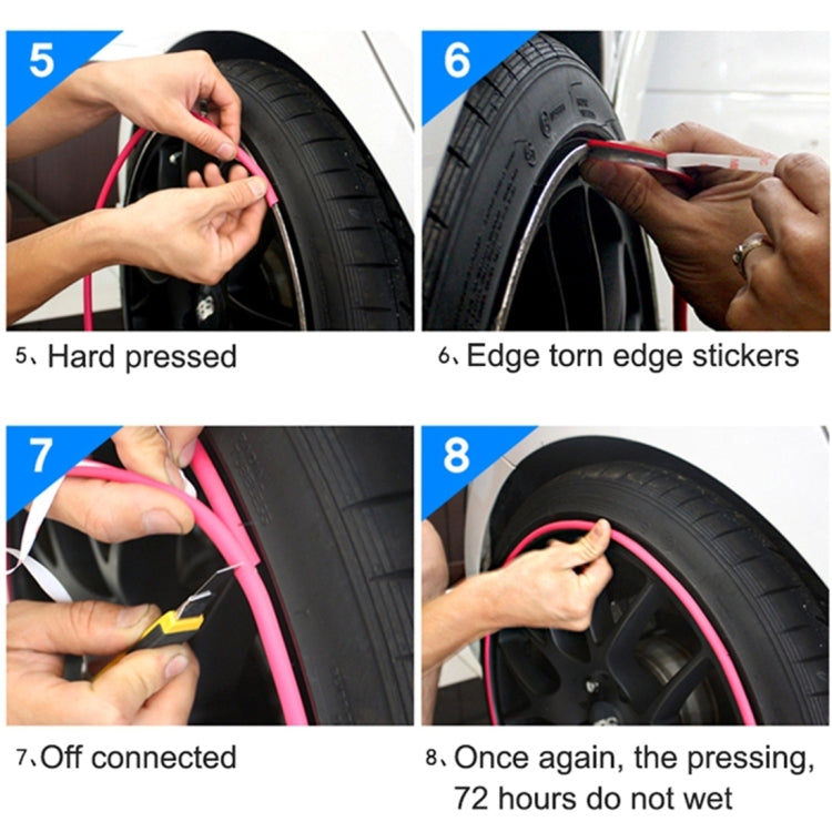 Universal Decorative Scratchproof Stickup 8M Flexible Car Wheel Hub TRIM Mouldings Decoration Strip(Red) - Decorative Strip by PMC TechLife | Online Shopping South Africa | PMC TechLife