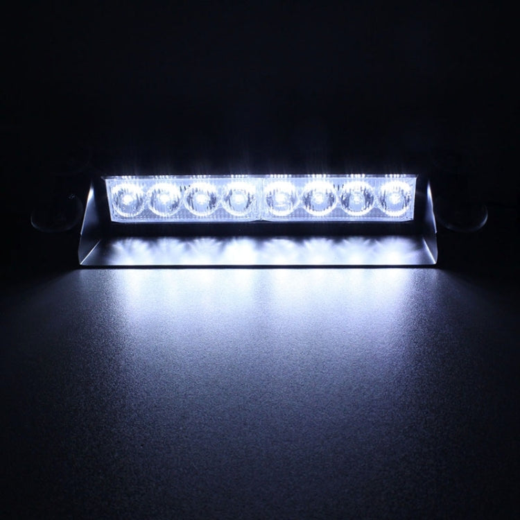 8W 800LM 8-LED White Light 3-Modes Adjustable Angle Car Strobe Flash Dash Emergency Light Warning Lamp with Suckers, DC 12V - Warning Lights by PMC Jewellery | Online Shopping South Africa | PMC Jewellery