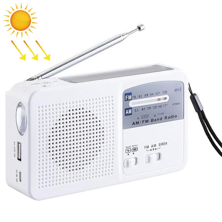 Multi-function Portable Solar / Cranked Dynamo Power LED Flashlight with AM/FM Radio & Mobile Phone Charger - Radio Player by PMC TechLife | Online Shopping South Africa | PMC TechLife