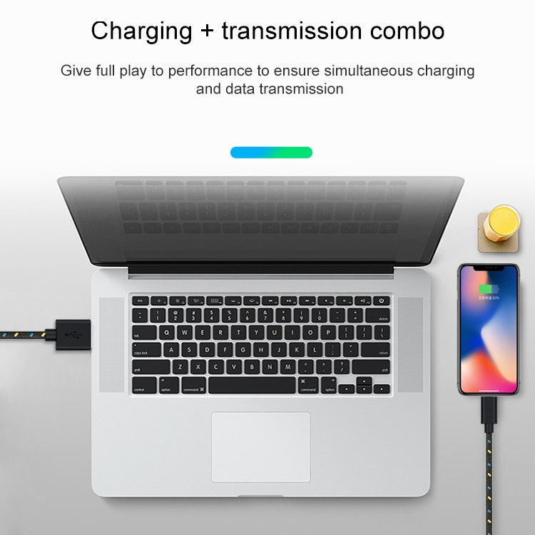 1m Nylon Netting USB Data Transfer Charging Cable For iPhone, iPad, Compatible with up to iOS 15.5(Blue) - Normal Style Cable by PMC TechLife | Online Shopping South Africa | PMC TechLife