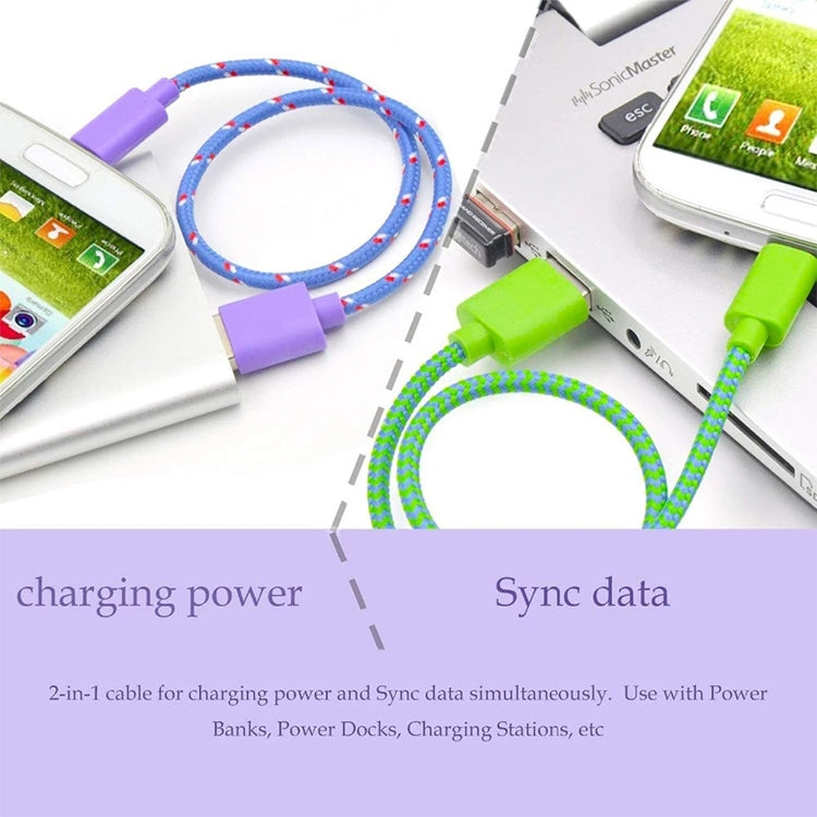 1m Nylon Netting USB Data Transfer Charging Cable For iPhone, iPad, Compatible with up to iOS 15.5(Blue) - Normal Style Cable by PMC TechLife | Online Shopping South Africa | PMC TechLife