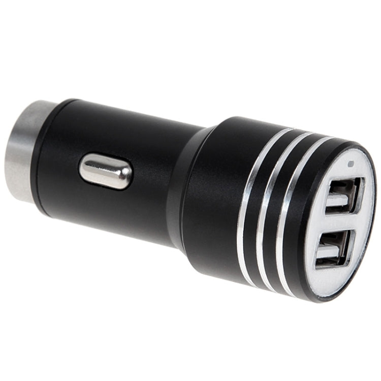 KX-C001 2 USB Ports 5V 4.2A Car Charger with Safety Hammer Function, For iPhone, iPad, Galaxy,  Huawei, Xiaomi, LG, HTC, other Smart Phones and Tablets(Black) - Car Charger by PMC Jewellery | Online Shopping South Africa | PMC Jewellery