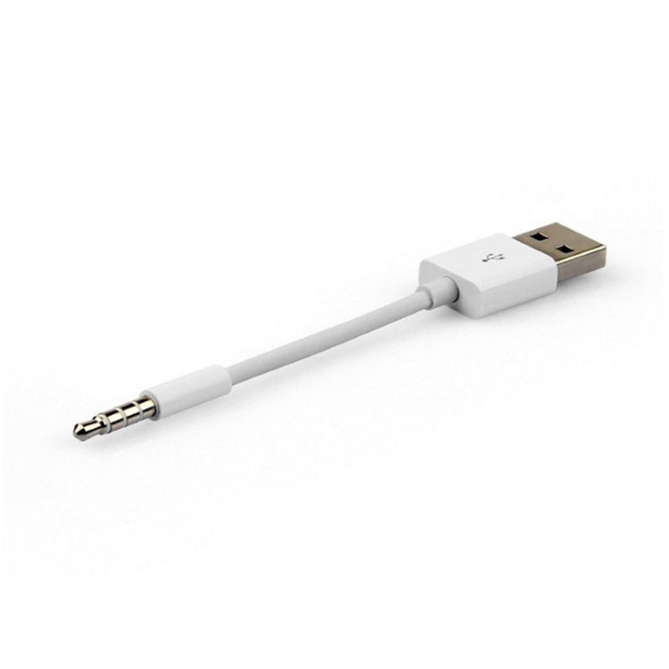 JW-SM1 USB to 3.5mm Jack Data Sync & Charge Cable for iPod shuffle 1st /2nd /3rd /4th /5th /6th Generation, Length: 10cm(White) - free shipping - PMC TechLife - Order now!