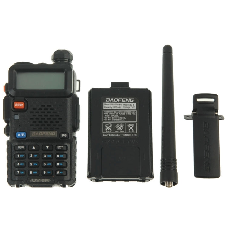 BAOFENG UV-5R Professional Dual Band Transceiver FM Two Way Radio Walkie Talkie Transmitter(Black) - Handheld Walkie Talkie by BAOFENG | Online Shopping South Africa | PMC Jewellery | Buy Now Pay Later Mobicred