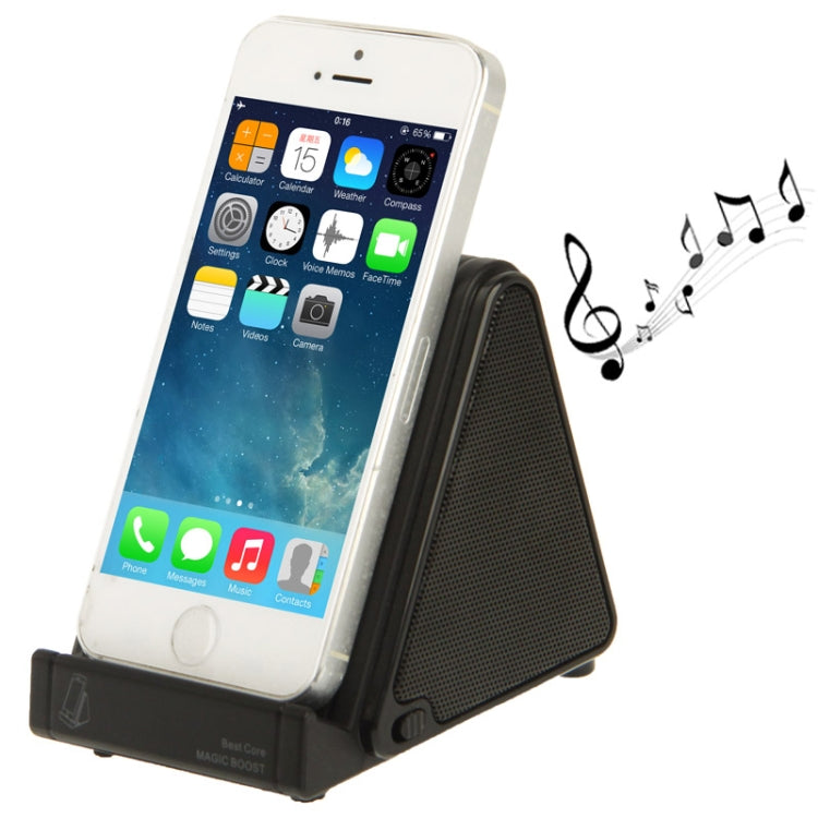 Wireless Magic Audio Amplifying Induction Speaker Holder for iPhone 5 & 5S & 5C / 4 & 4S (Black) - Desktop Speaker by PMC TechLife | Online Shopping South Africa | PMC TechLife